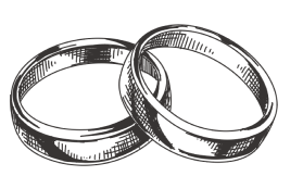 two wedding band rings